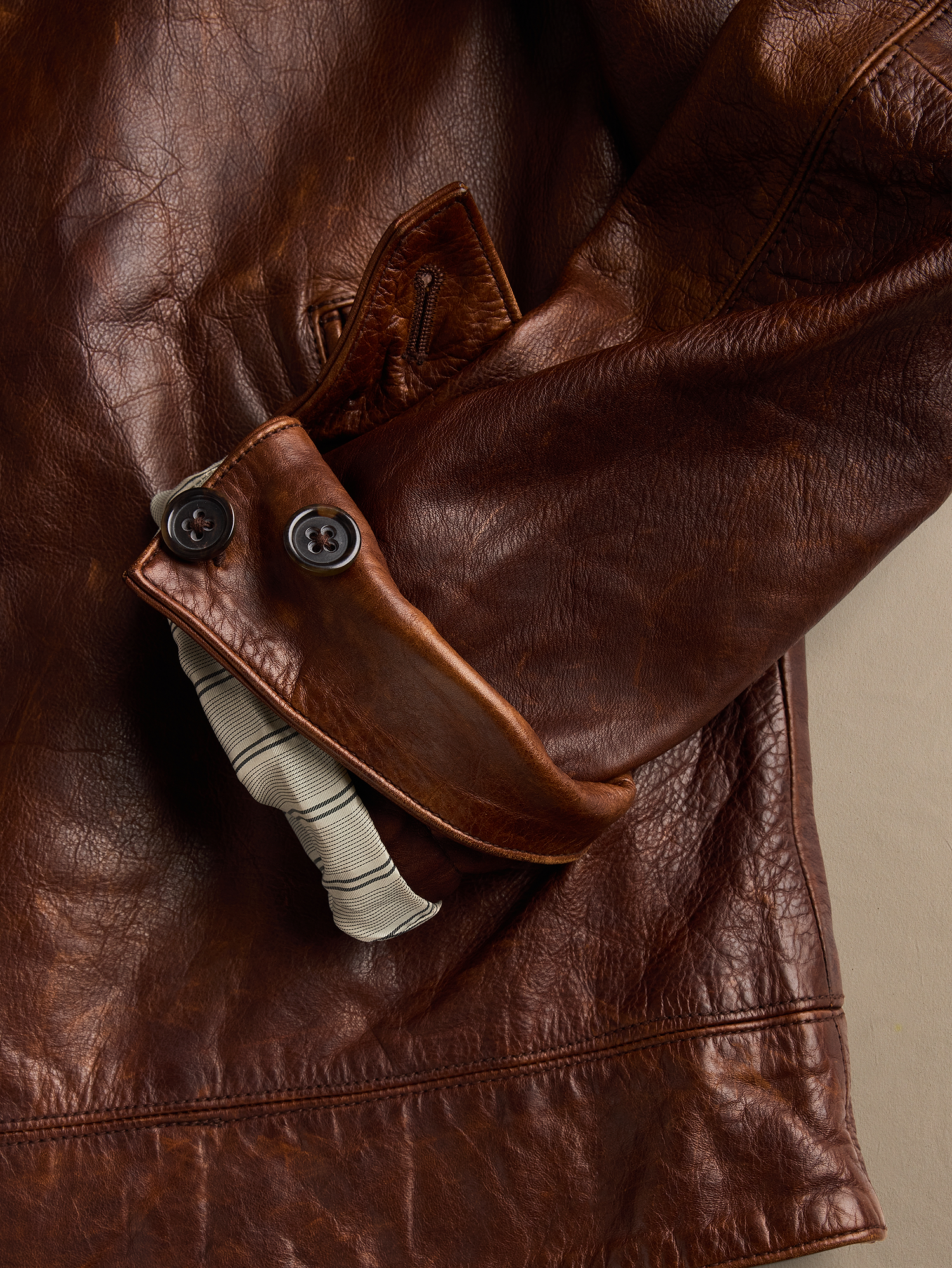 Archive Structured Leather Jacket With Zip Closures Men's Size L