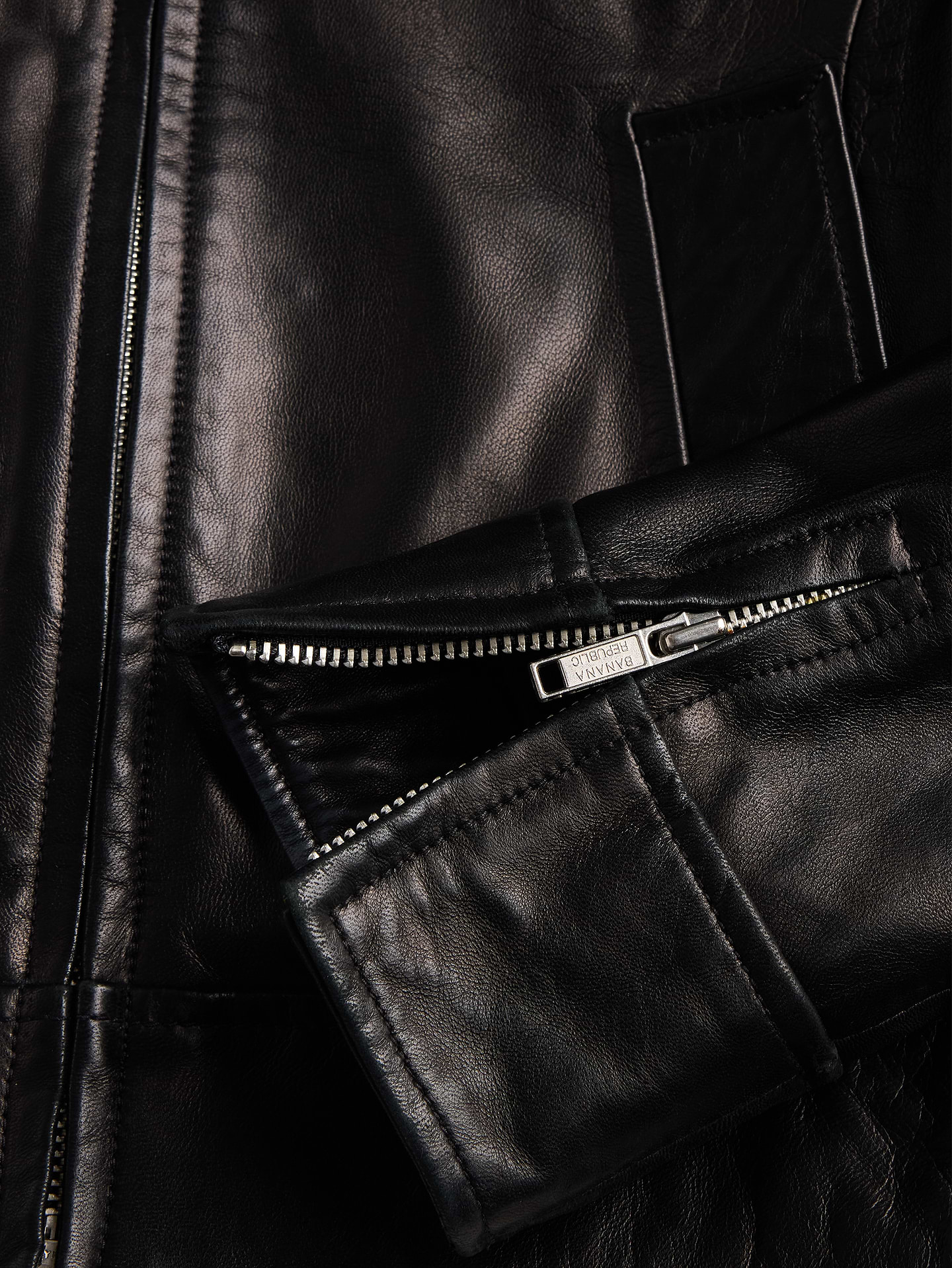 Image 3 of 3, Archive Leather Zip-Up Jacket Women's Size XS