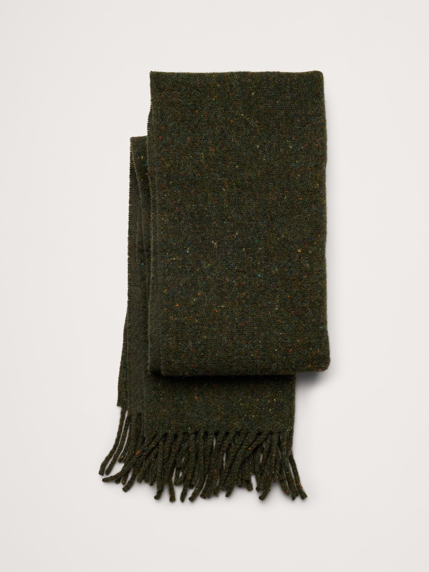 Image 1 of 2, This Donegal-style blended wool scarf has the characteristic flecks of color that give this fabric its luxuriously textured, heathered look., Product #1180001
