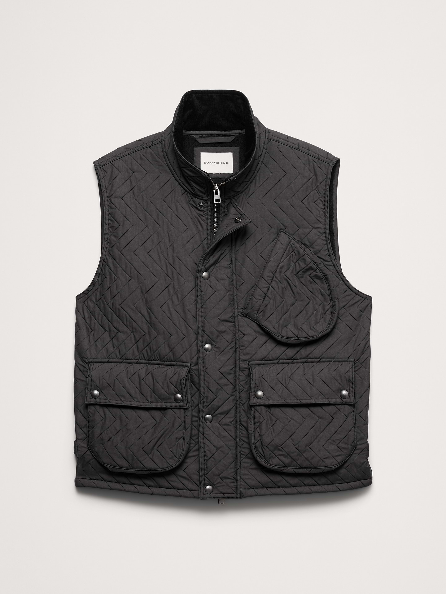Image 5 of 7, Herringbone Quilted Moto Vest