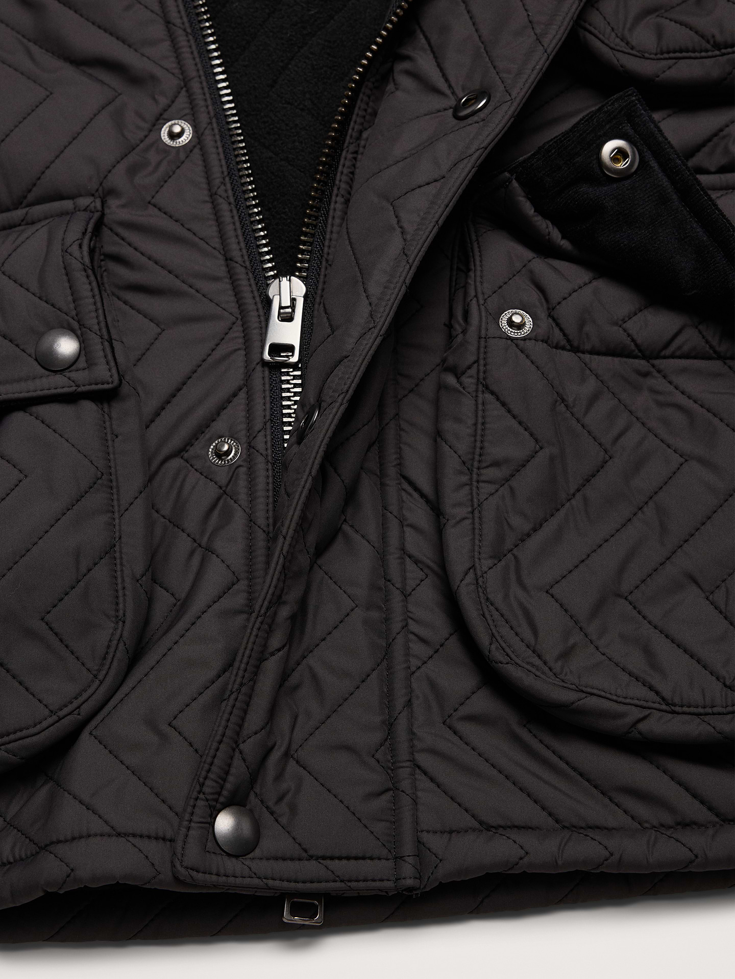 Image 6 of 7, Herringbone Quilted Moto Vest