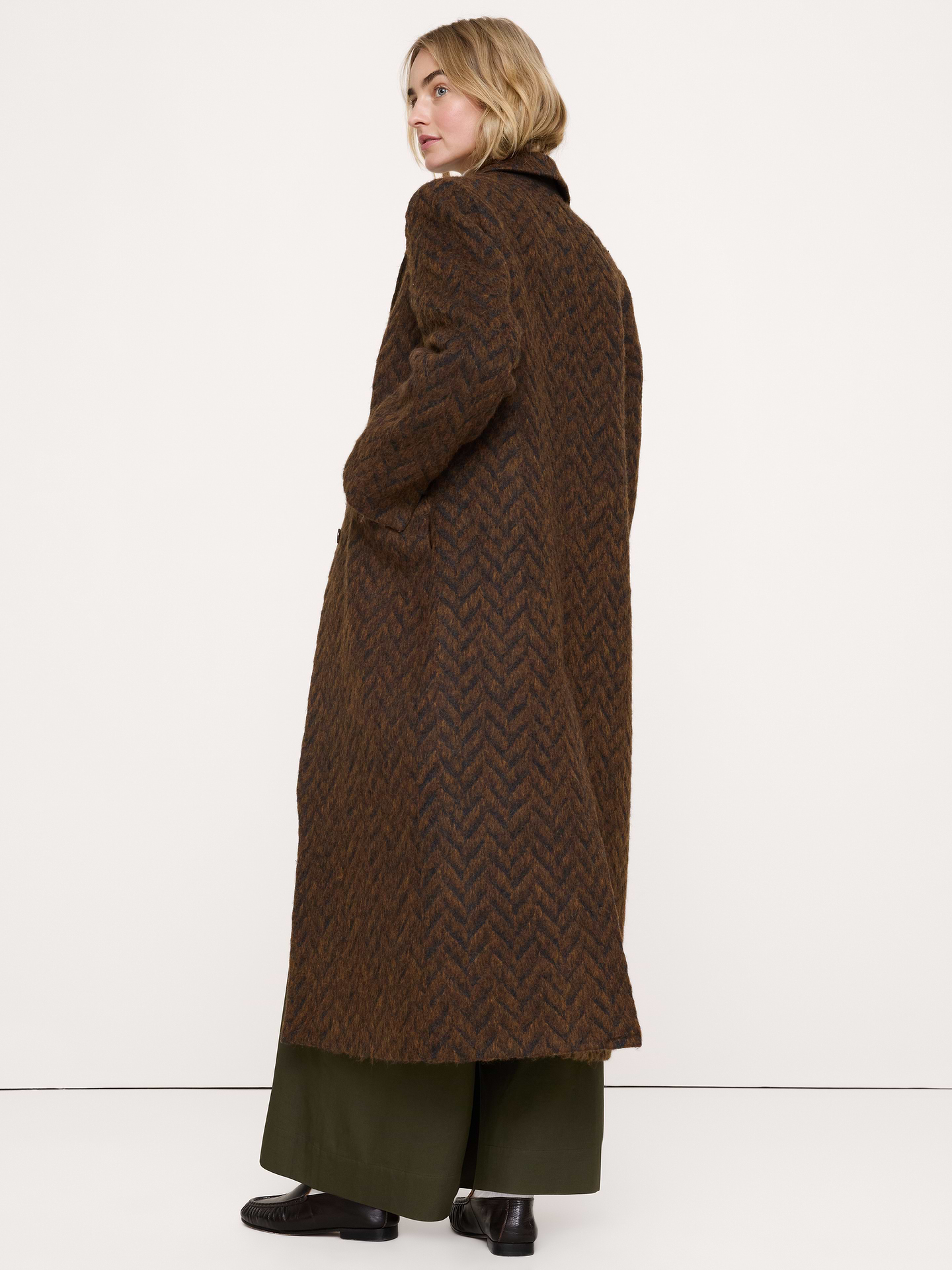Image 3 de 5, Manteau en tissu italien à chevrons