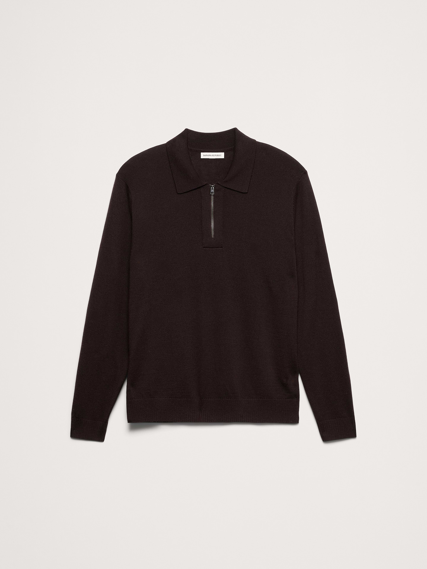 Image 8 of 8, Merino Zip-Up Sweater Polo