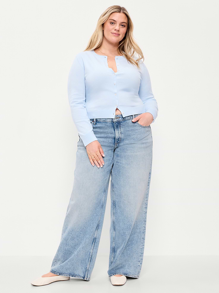Image 9 of 10, Low-Rise Baggy Wide-Leg Jeans