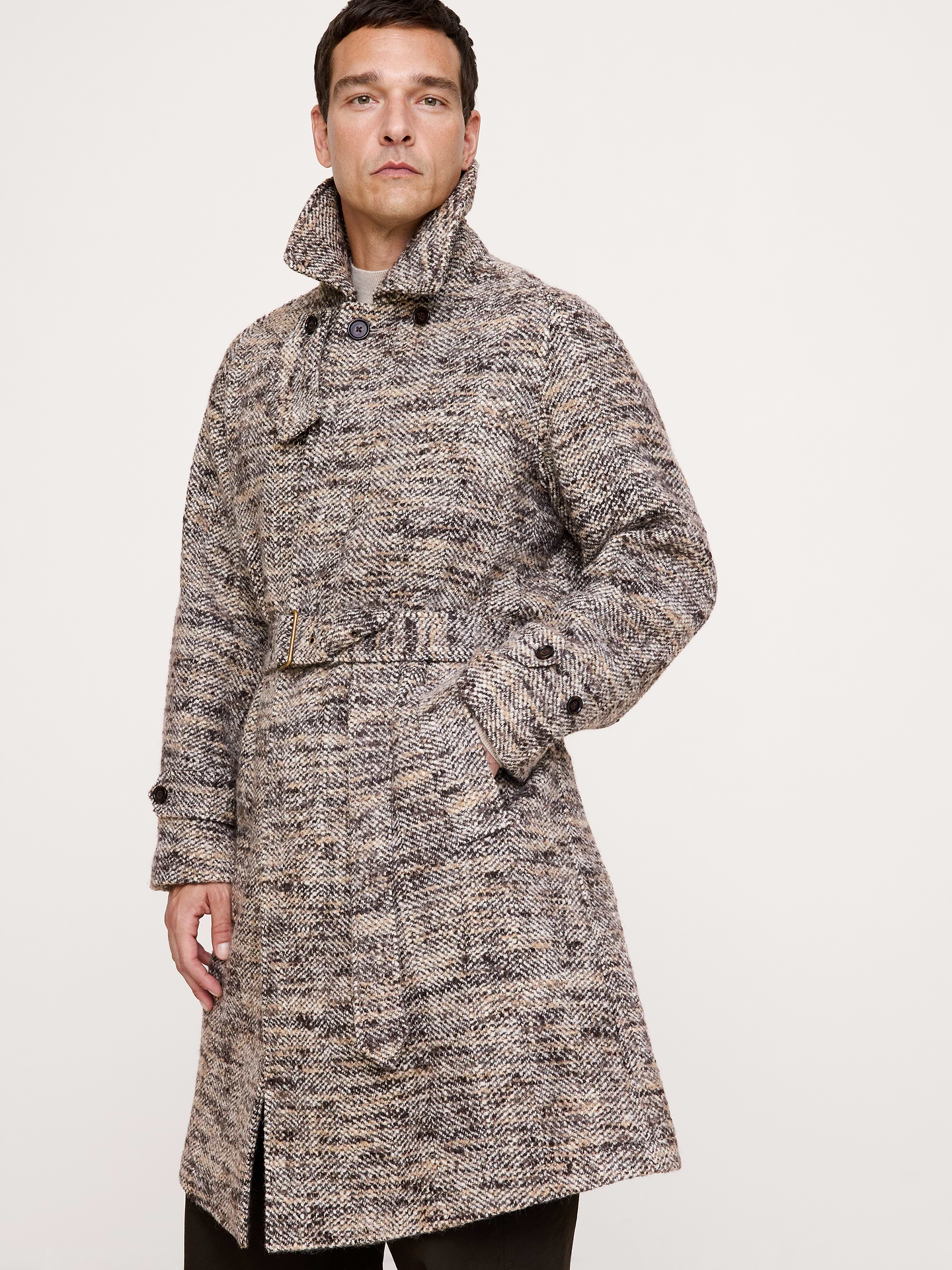 Image 8 of 8, Italian Twill Balmacaan Coat