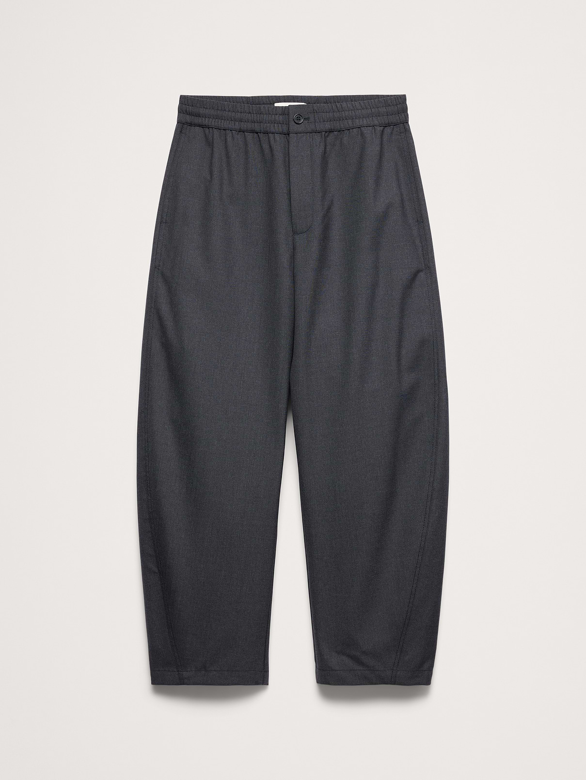 Image 5 of 8, Relaxed Barrel Wool-Blend Pull-On Pant