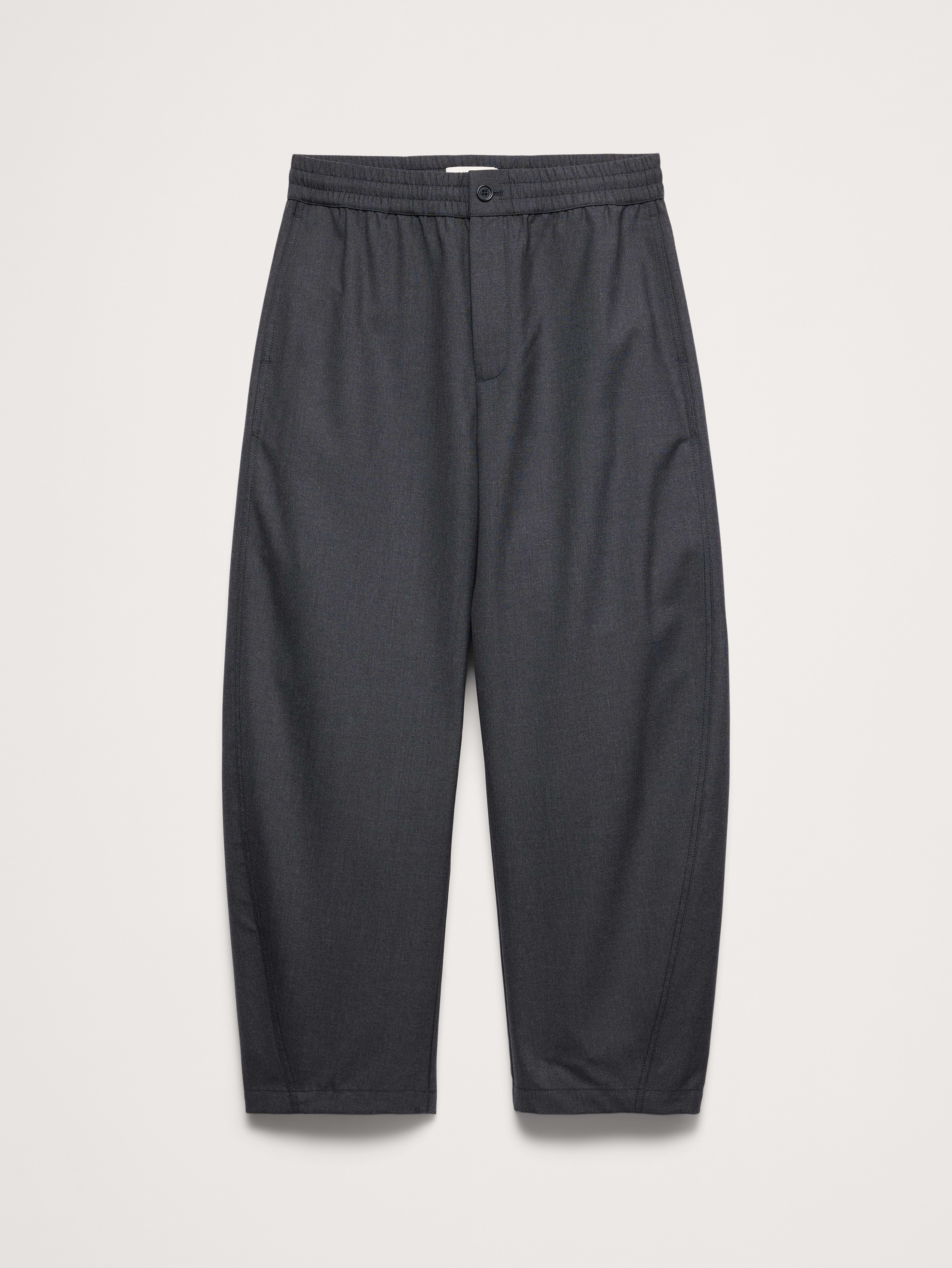 Image 5 of 8, Relaxed Barrel Wool-Blend Pull-On Pant