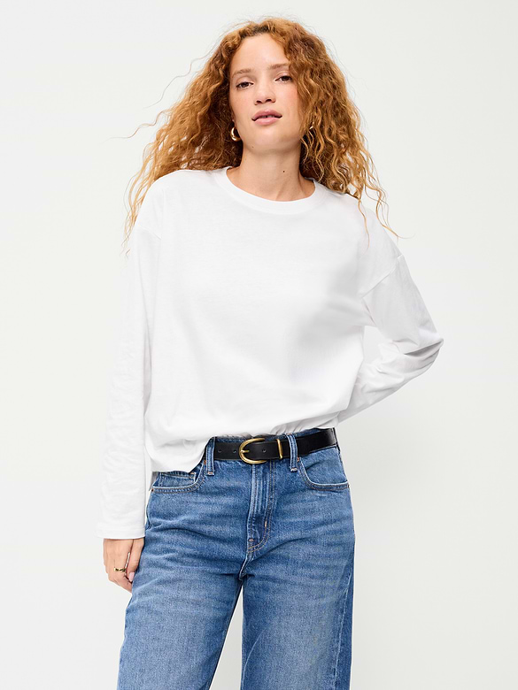 Vintage Long-Sleeve Crew-Neck T-Shirt