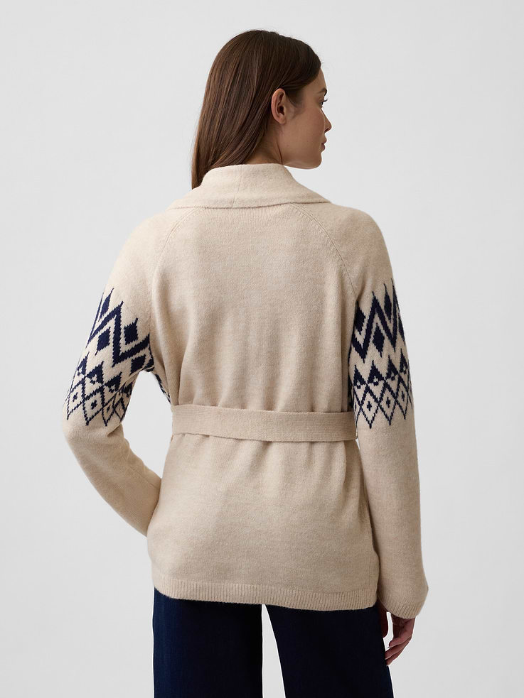 Image 2 of 5, Relaxed CashSoft Fair Isle Shawl Cardigan