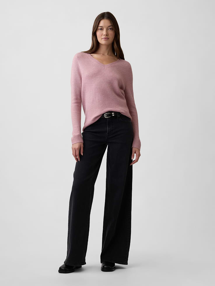Image 3 of 5, Relaxed Lightweight V-Neck Sweater