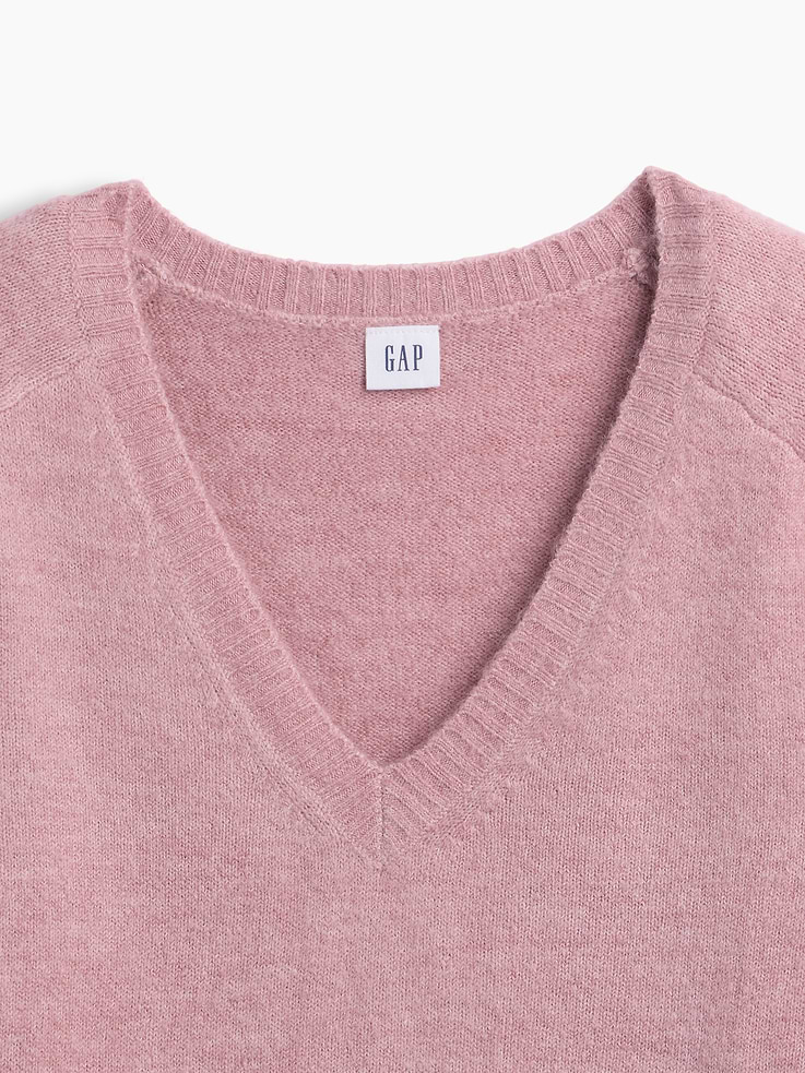 Image 4 of 5, Relaxed Lightweight V-Neck Sweater