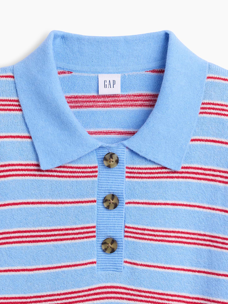 Image 4 of 5, CashSoft Relaxed Sweater Polo Shirt