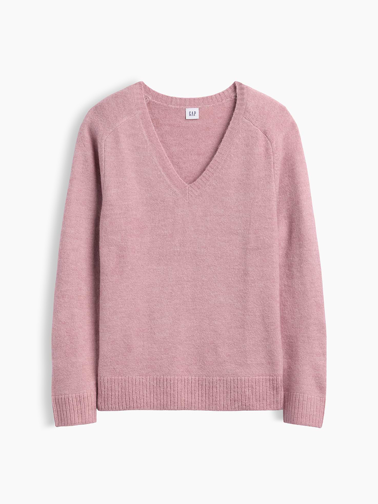 Image 5 of 5, Relaxed Lightweight V-Neck Sweater