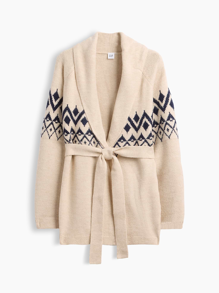 Image 5 of 5, Relaxed CashSoft Fair Isle Shawl Cardigan