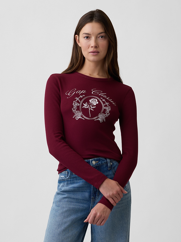 Waffle-Knit Crewneck T-Shirt