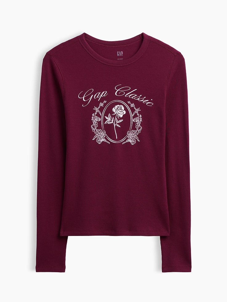 Image 5 of 5, Waffle-Knit Crewneck T-Shirt