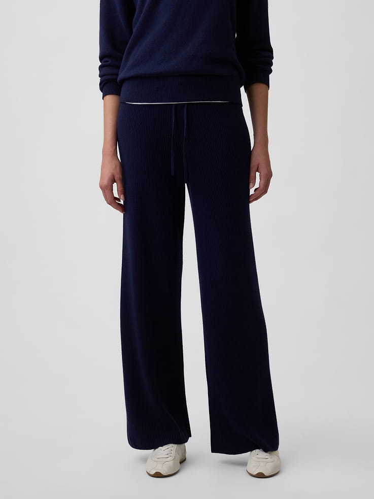 Image 2 of 5, CashSoft Relaxed Ribbed Sweater Pants