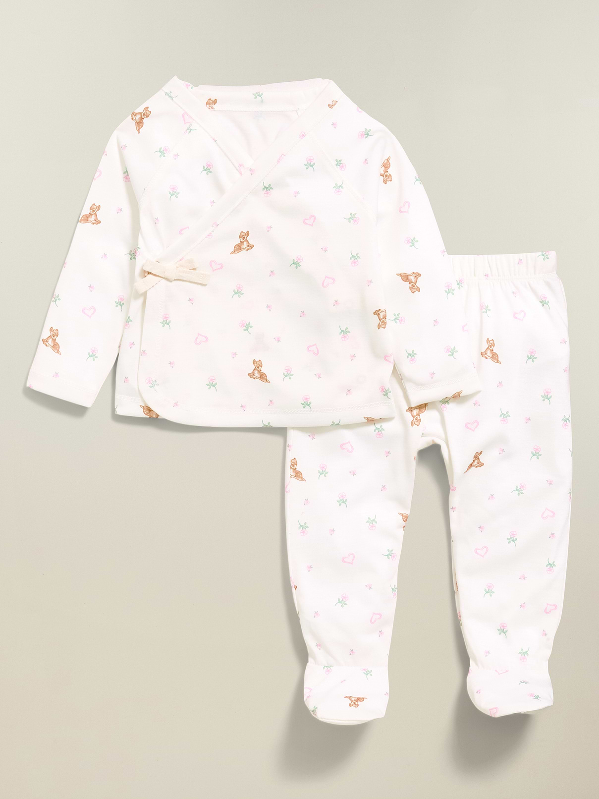Image 2 of 5, Old Navy x Disney Bambi Wrap-Front Top and Footed Pants Set for Baby
