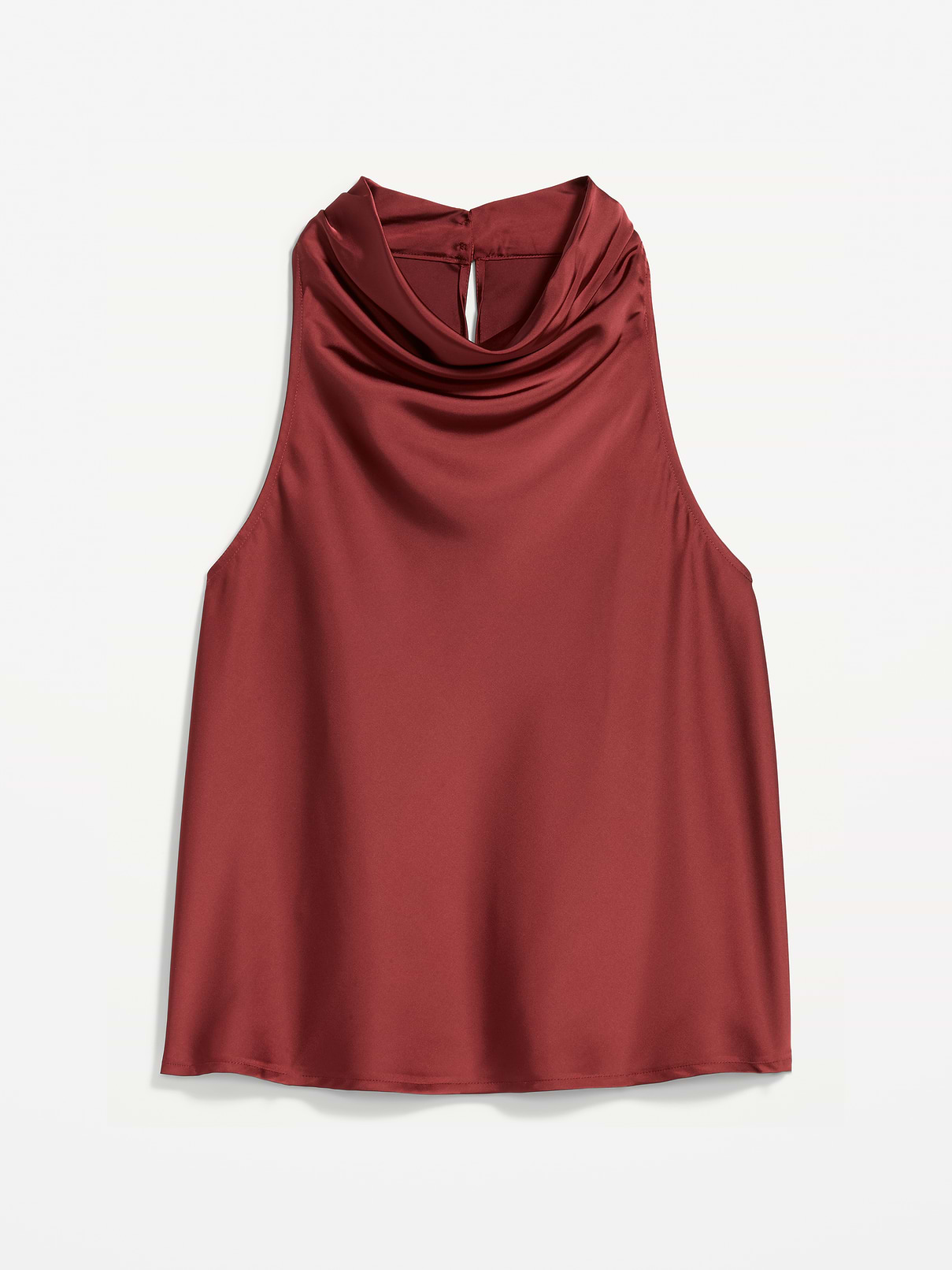 Image 2 of 2, Satin Cowl-Neck Tank Top