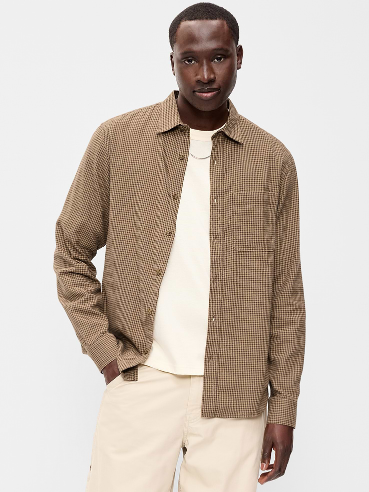 Image 1 of 4, spread collar, long sleeves with buttoned cuffs, full-button front, chest pocket, Product #1184095