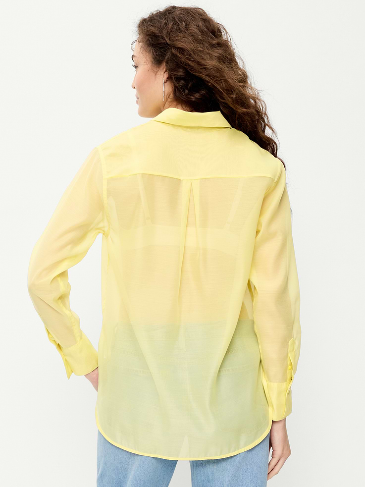 Image 2 of 6, Organza Button-Down Shirt