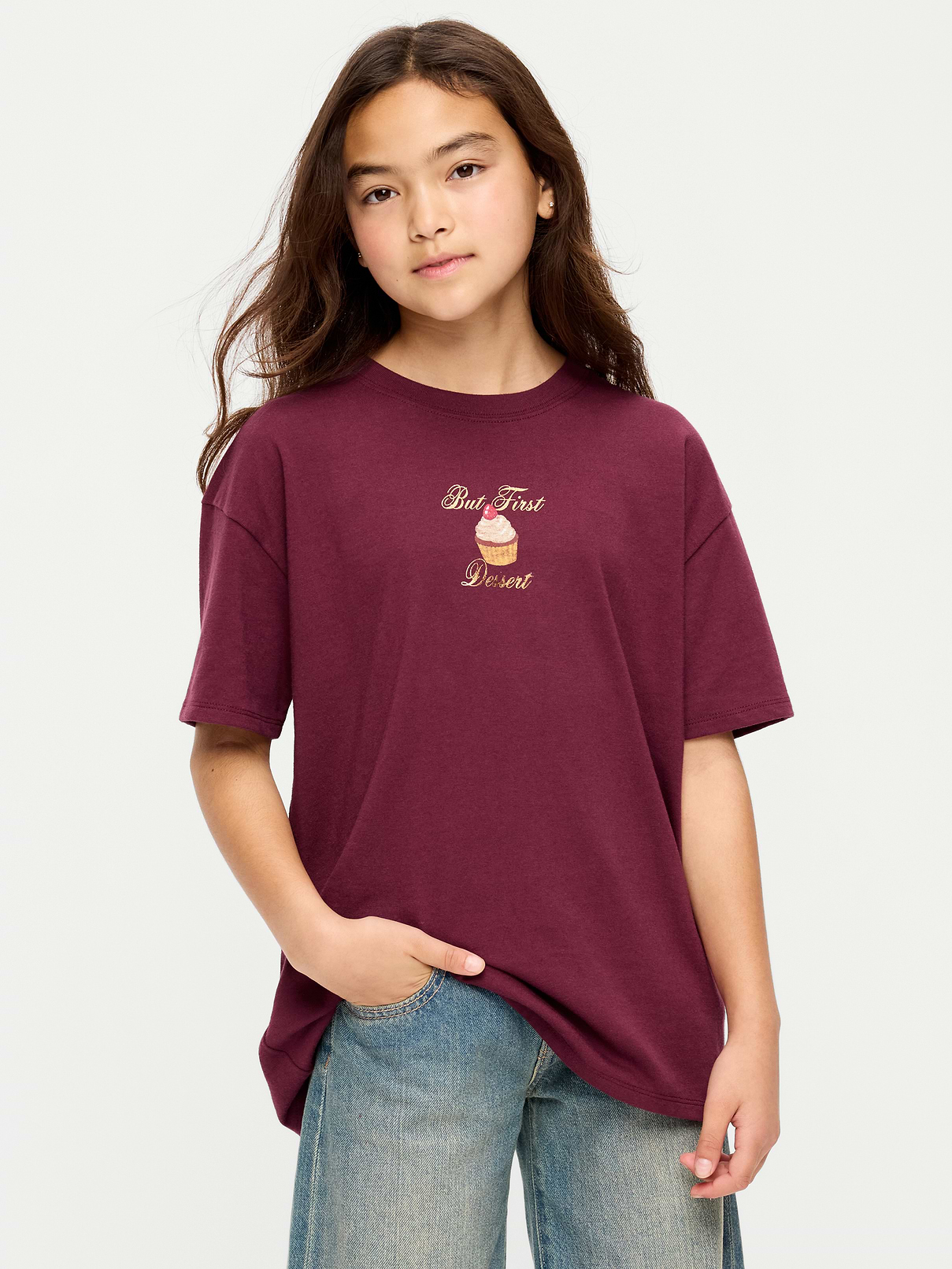 Image 1 of 2, crew neck, short sleeves, drop shoulders, graphic at front, Product #1184523