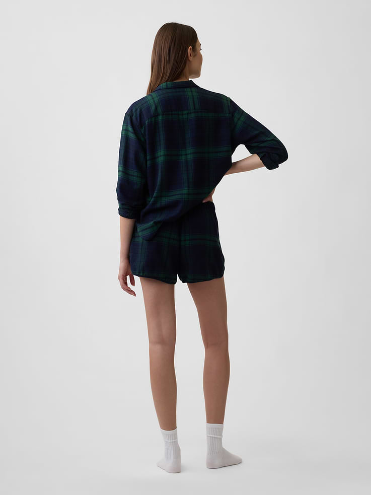 Image 2 of 4, Flannel PJ Shorts