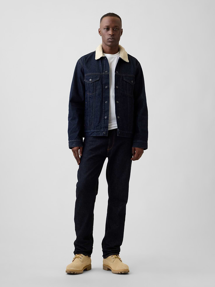 Image 3 of 5, Relaxed Sherpa-Lined Icon Denim Jacket