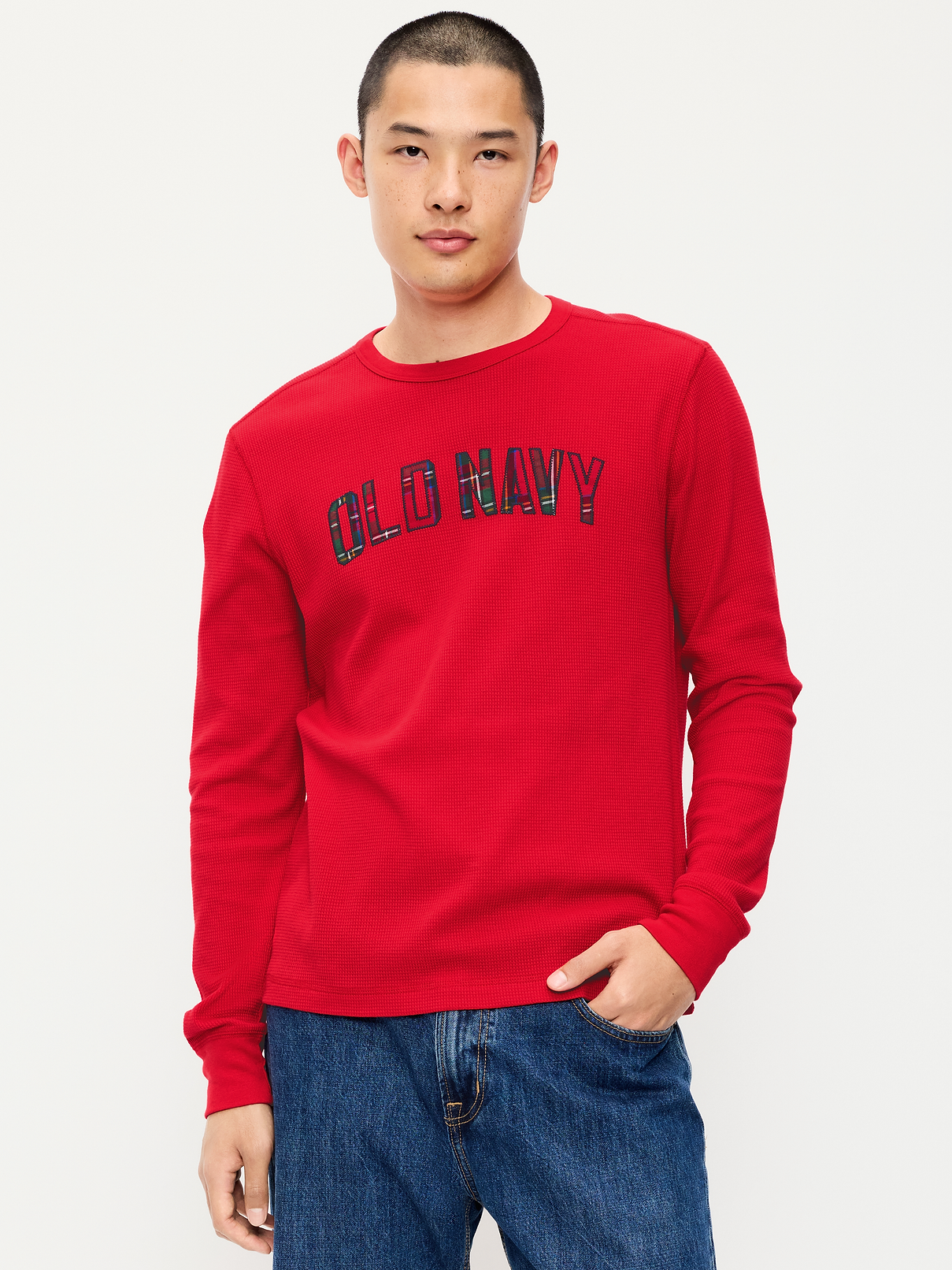 Image 1 of 3, rib-knit crew neck, short sleeves, logo graphic at front, Product #1186697