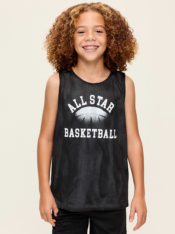 Oversized Mesh Reversible Tank Top for Boys
