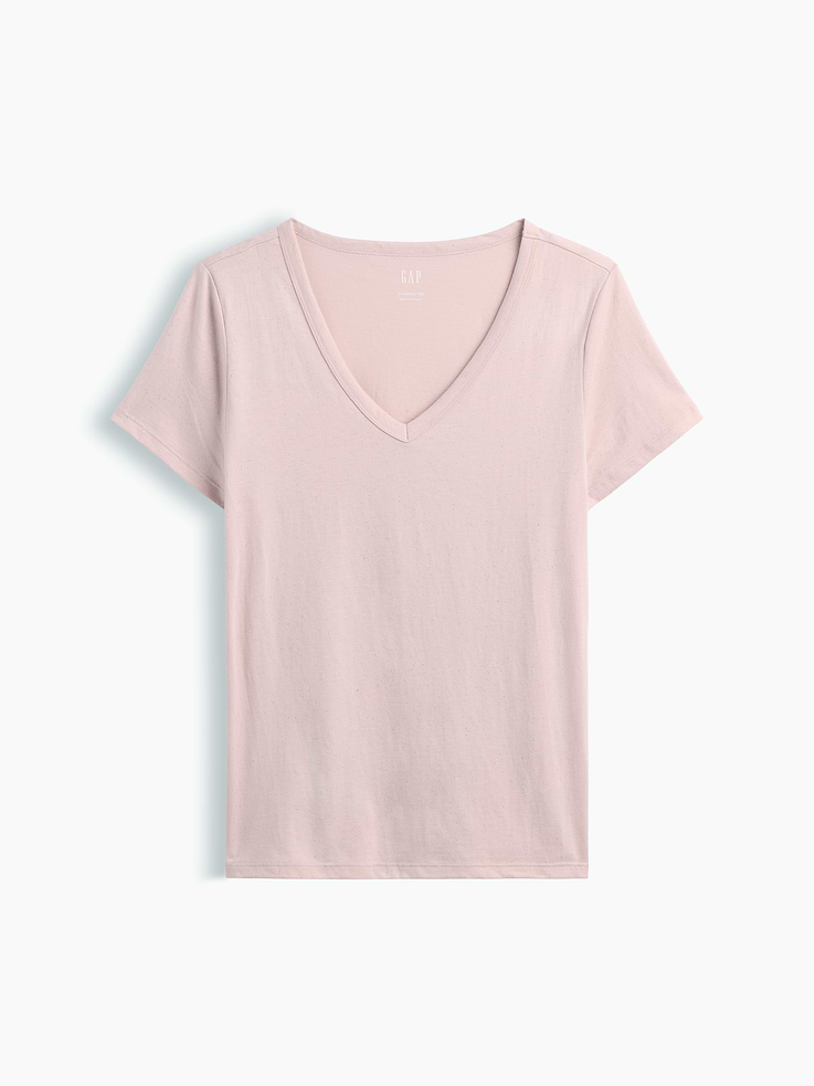 Image 5 of 5, Favorite V-Neck Glitter T-Shirt