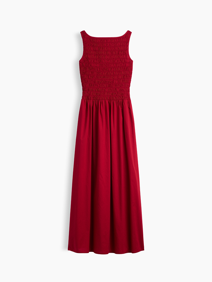 Image 6 of 6, Smocked Boatneck Midi Dress