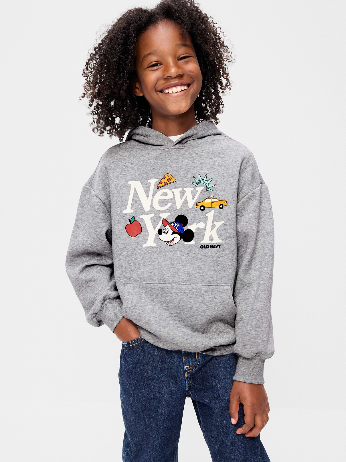 Image 1 of 1, built-in hood, long sleeves, drop shoulders, licensed graphic, ©Disney, Product #1182338
