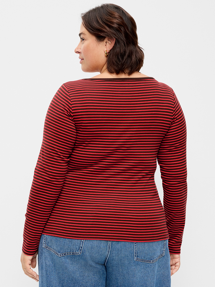 Image 8 of 8, Snug Long-Sleeve Boatneck T-Shirt