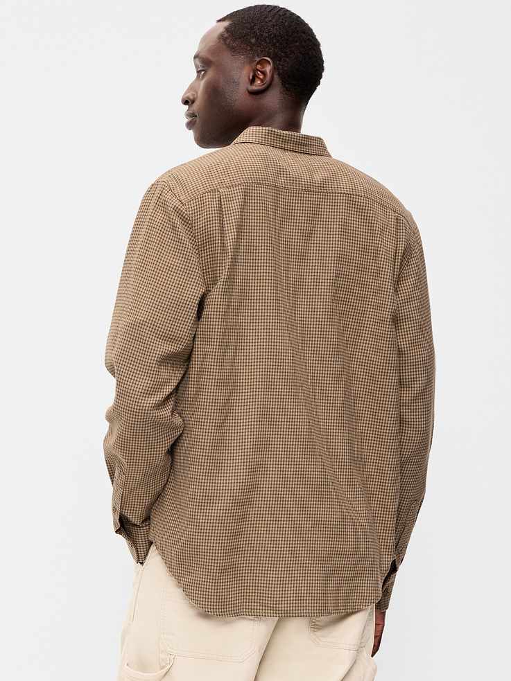 Image 2 of 4, Relaxed Long-Sleeve Flannel Pocket Shirt