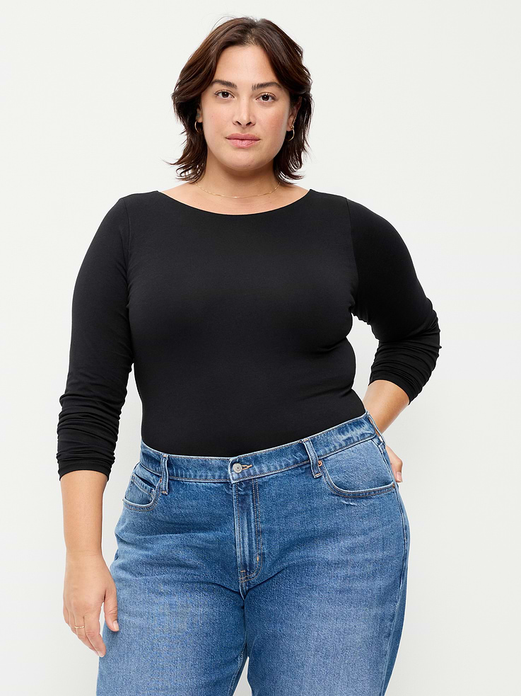 Image 5 of 6, Hug Double-Layer Long-Sleeve Scoop-Back Top