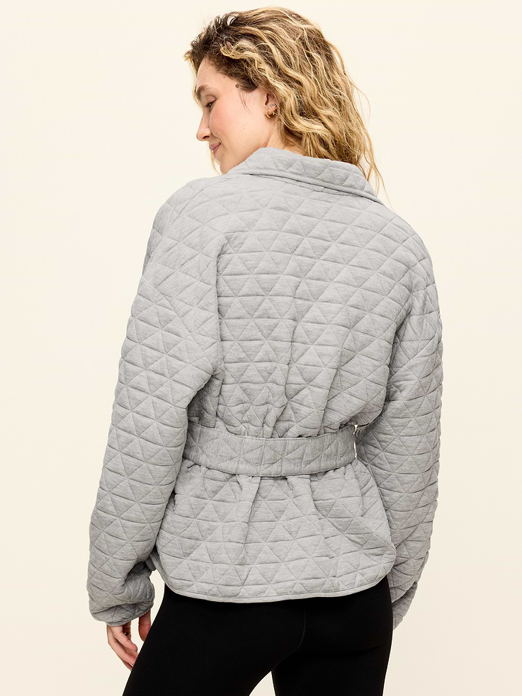 Image 2 of 8, Quilted Bounce Fleece Wrap-Front Jacket
