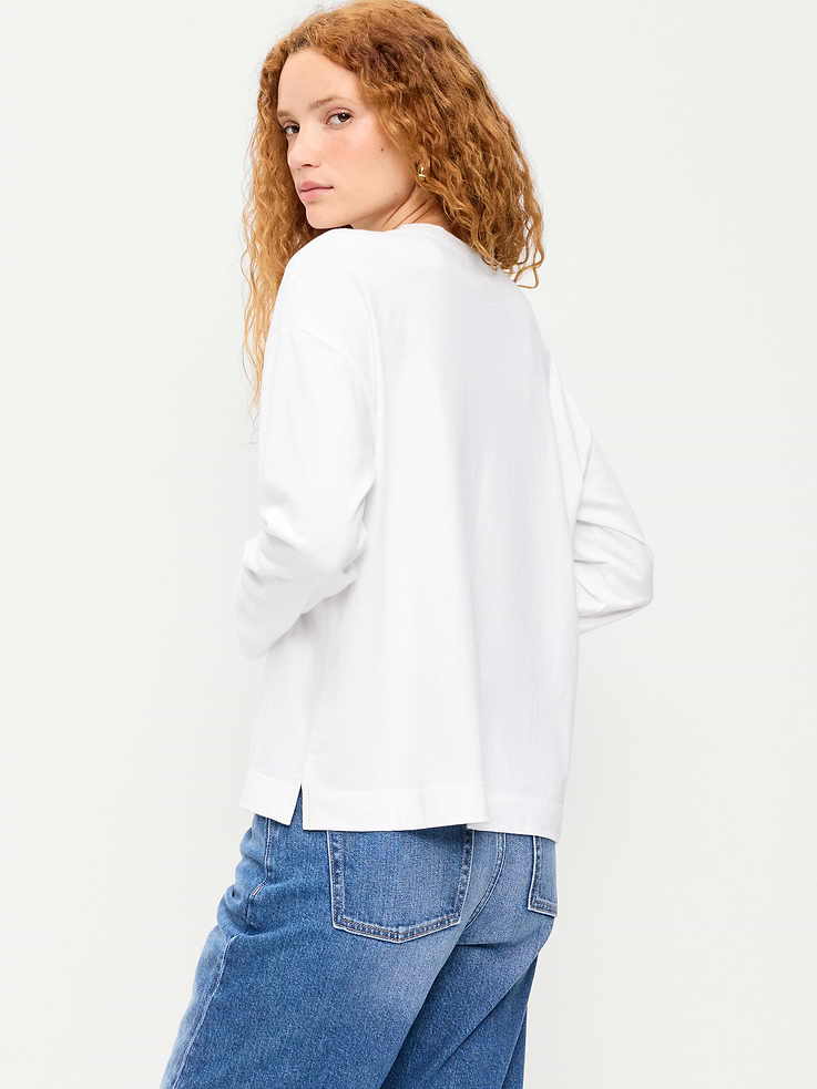 Image 2 of 4, Vintage Long-Sleeve Crew-Neck T-Shirt