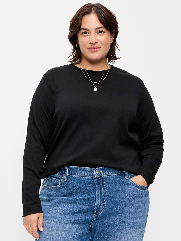 Image 7 of 8, Heavyweight Long-Sleeve Crew-Neck T-Shirt