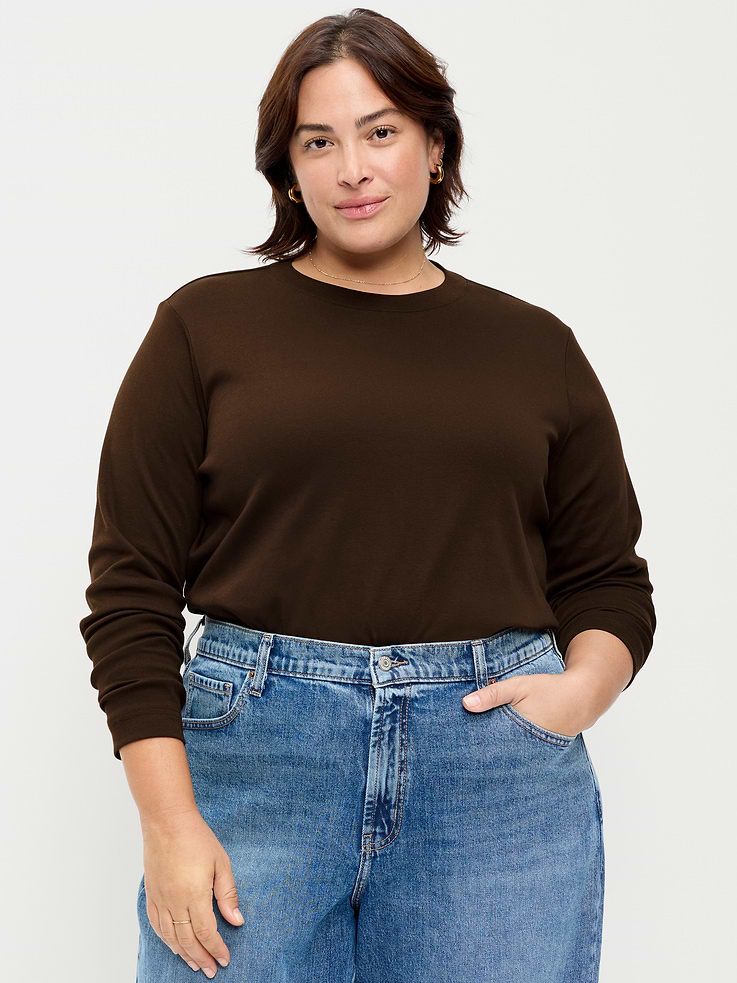 Image 7 of 8, Heavyweight Long-Sleeve Crew-Neck T-Shirt
