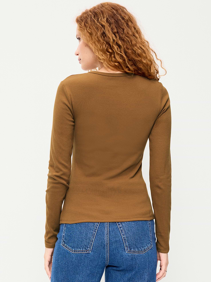Image 2 of 8, Snug Crew-Neck Long Sleeve T-Shirt