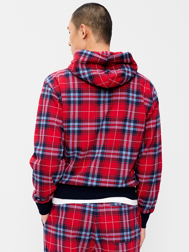 Image 2 of 4, Plaid Logo Graphic Pullover Hoodie