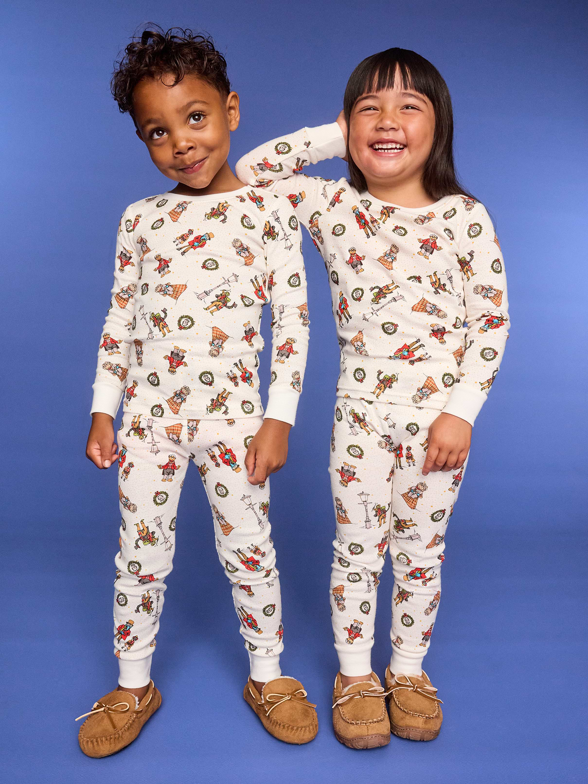 Image 1 of 4, rib-knit crew neck, long sleeves, matching pajama pants, elasticized waistband, rib-knit cuffs, licensed graphic, ©Disney, Product #910462
