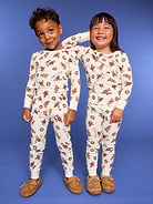 Image 1 of 4, rib-knit crew neck, long sleeves, matching pajama pants, elasticized waistband, rib-knit cuffs, licensed graphic, ©Disney, Product #910462