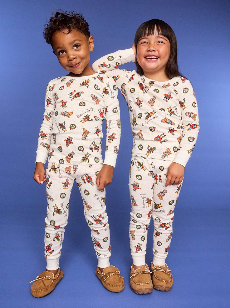 Image 1 of 4, 100% cotton. 100% comfy., rib-knit crew neck, long sleeves, matching pajama pants, elasticized waistband, rib-knit cuffs, licensed graphic, ©Disney, Product #910462