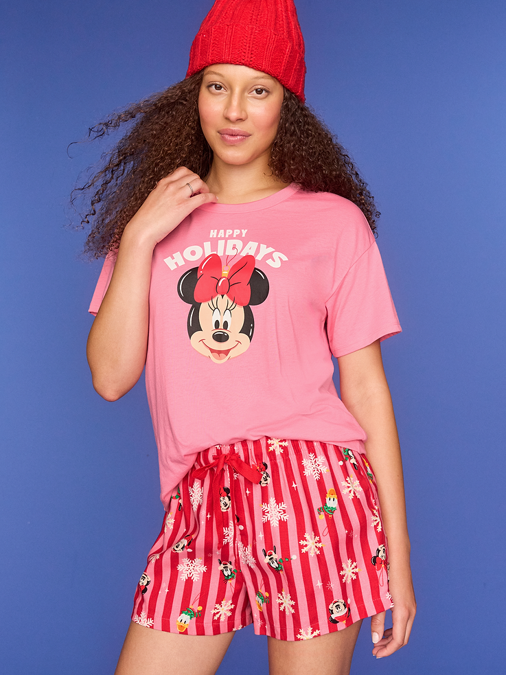 Image 1 of 7, rib-knit crew neck, short sleeves, front graphic, ©Disney, Product #910773