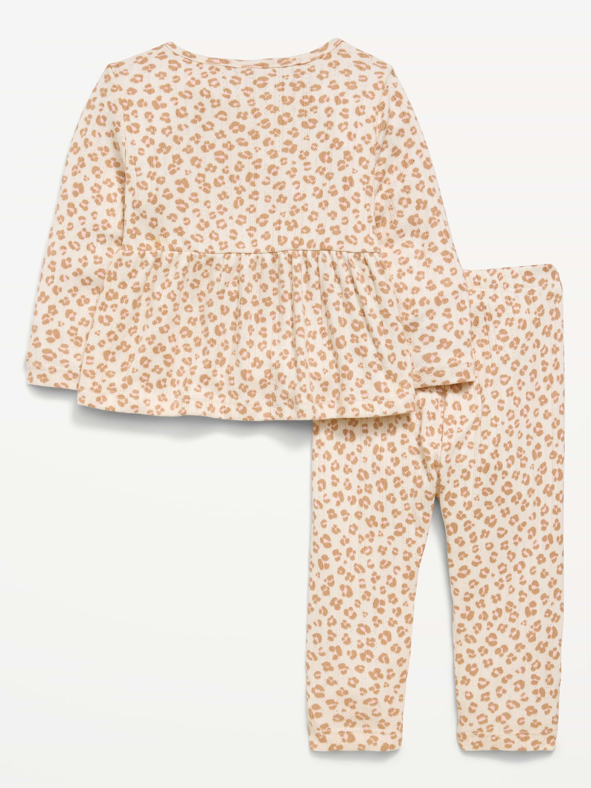 Image 3 of 3, Long-Sleeve Pointelle-Knit Top and Pants Set for Baby