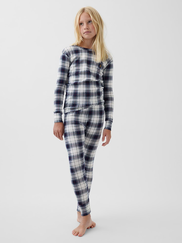 Image 5 of 7, Kids & Baby Organic Brushed Cotton Plaid PJ Set
