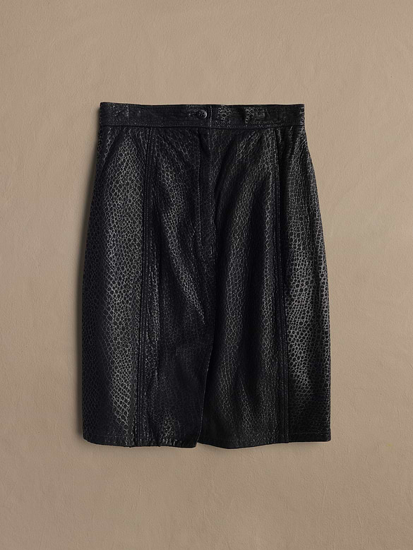 Archive Textured Leather Midi Skirt Women's Size 8