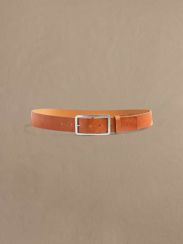 Archive Italian Leather Rectangular Buckle Belt